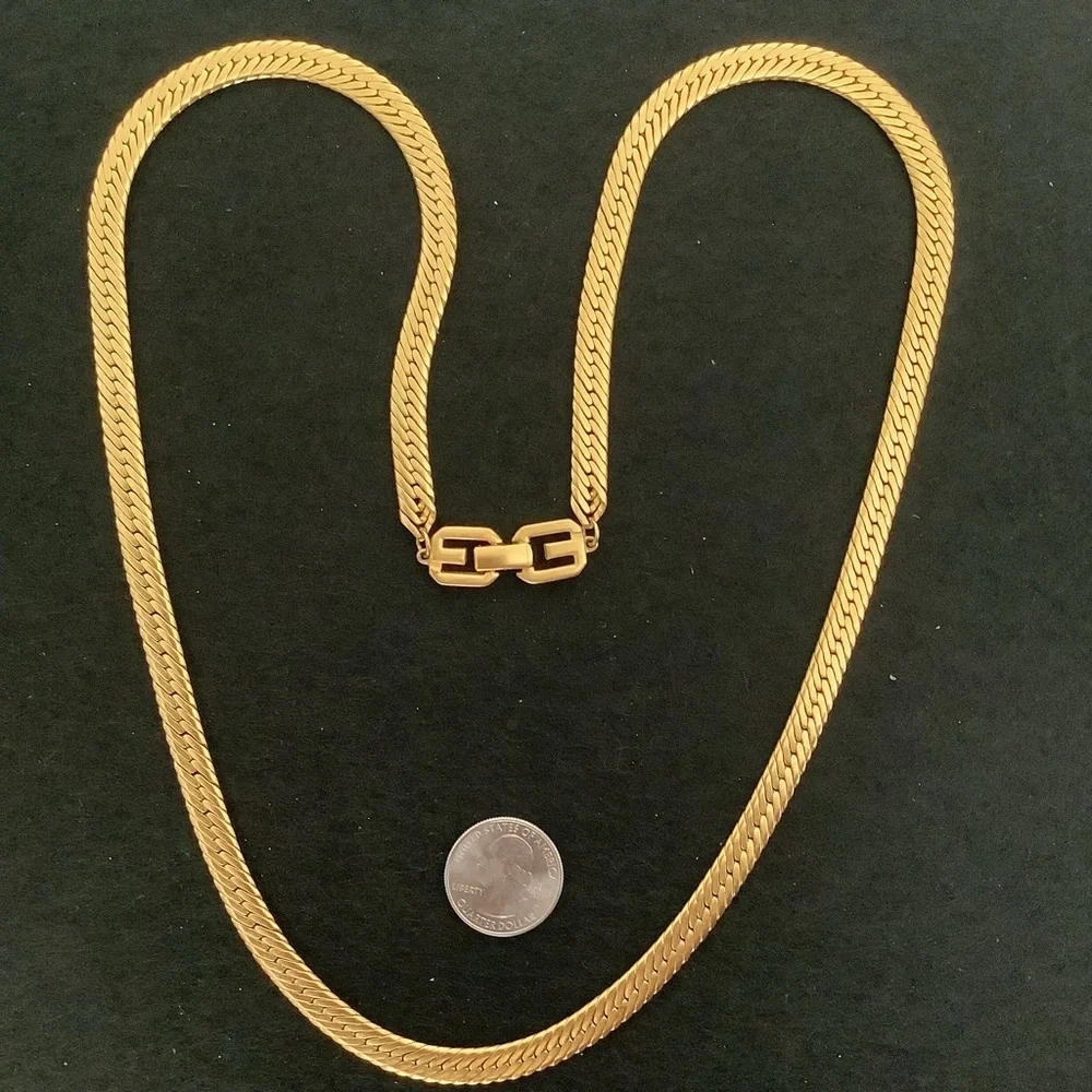 Vintage Givenchy gold tone necklace.